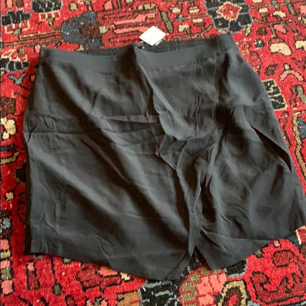 Madewell black silk wrap front miniskirt